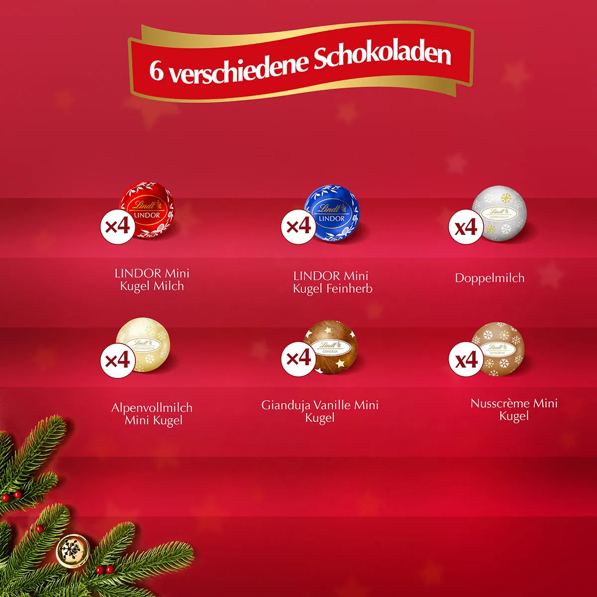 Lindt Weihnachtszauber Mini-Tisch-Adventskalender 115g