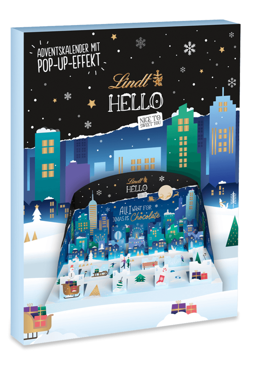 Lindt Hello Adventskalender Pop Up 243g