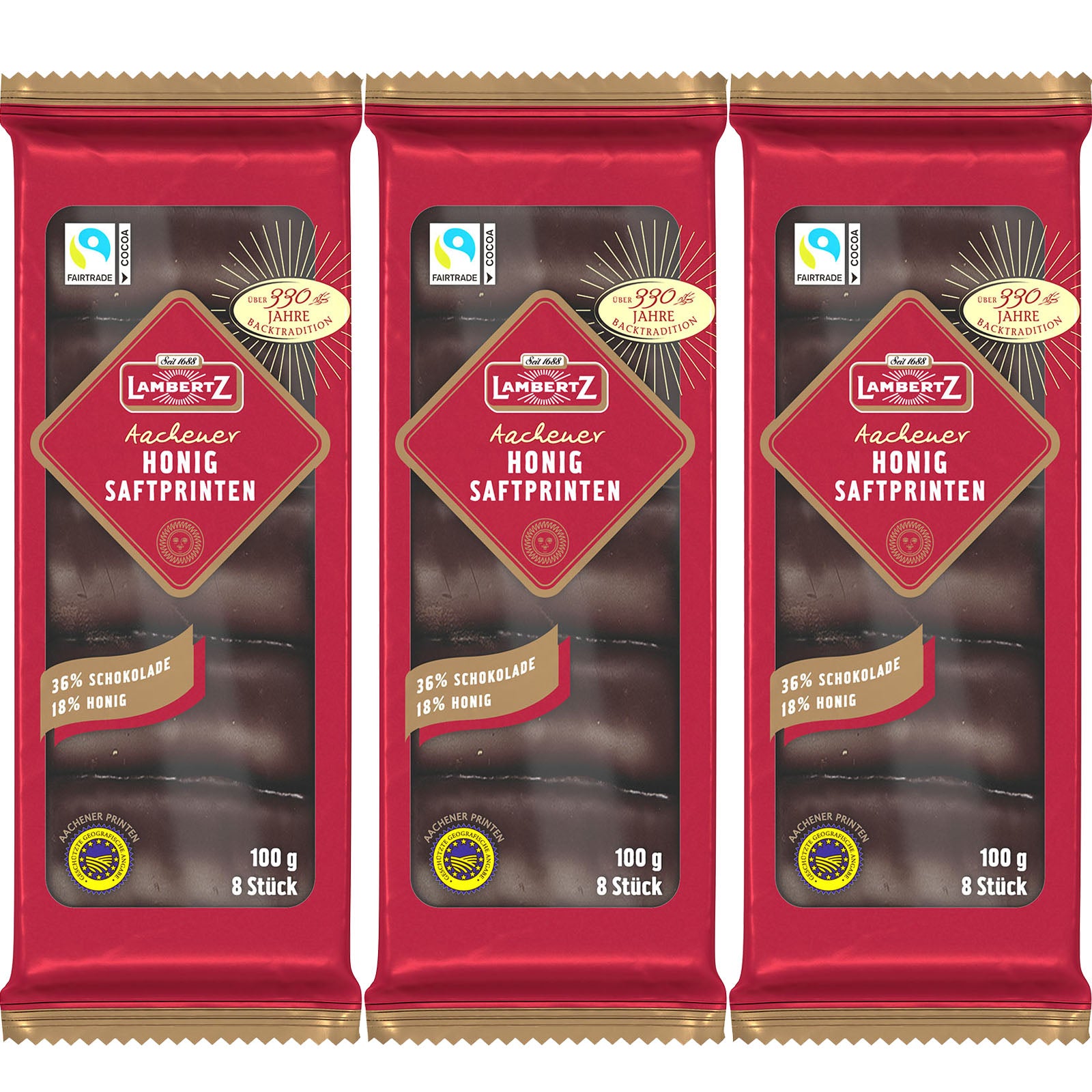 Lambertz 3x 100g Aachener Honig Saftprinten MHD: 30/04/2026