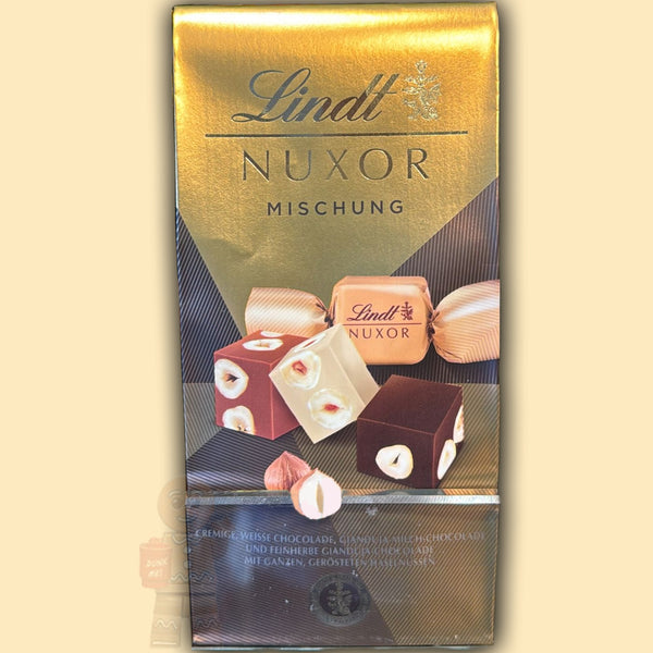 Lindt NUXOR Gianduja MISCHUNG  Weiss, Feinherb & Milch  103g