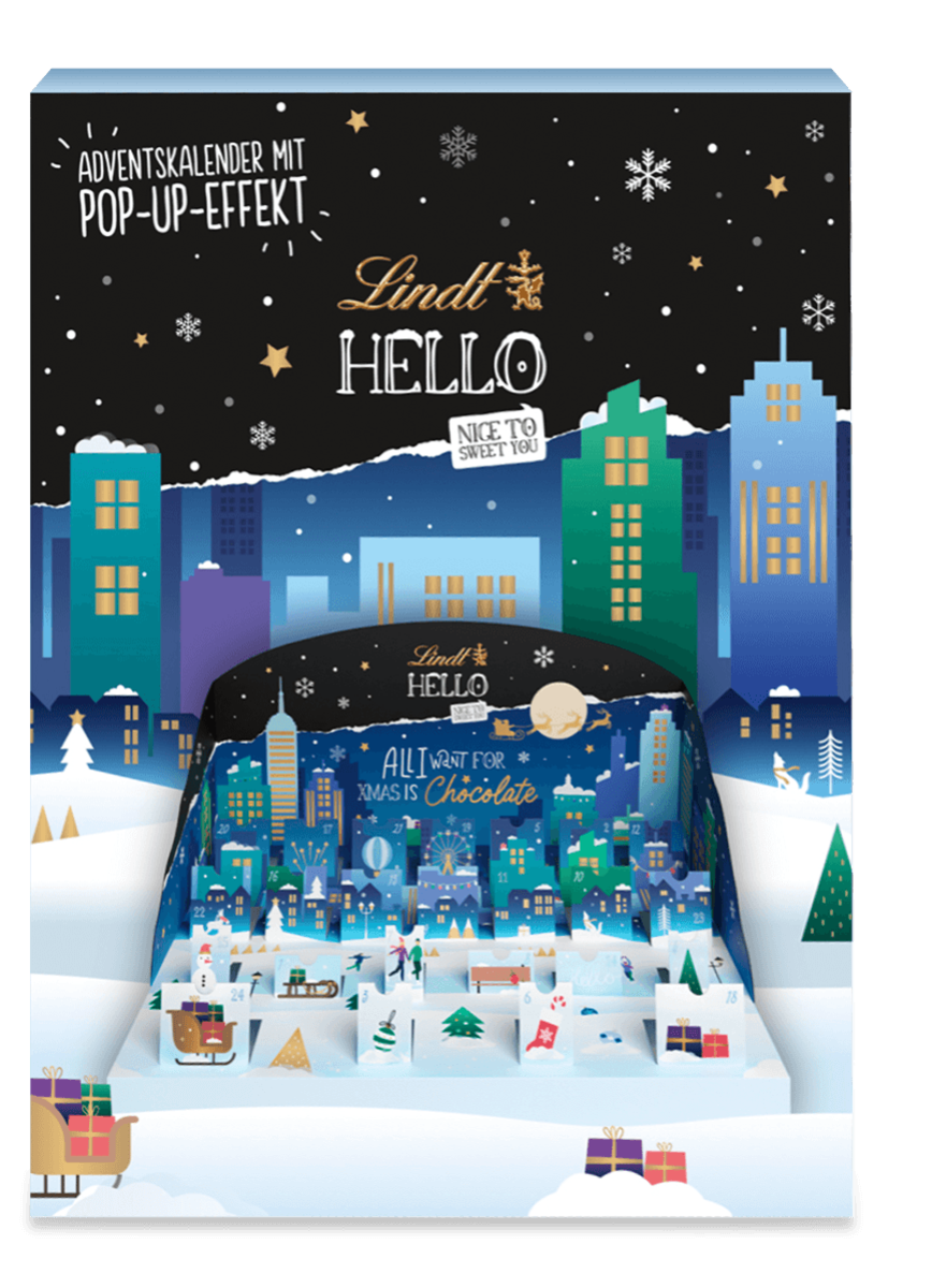 Lindt Hello Adventskalender Pop Up 243g