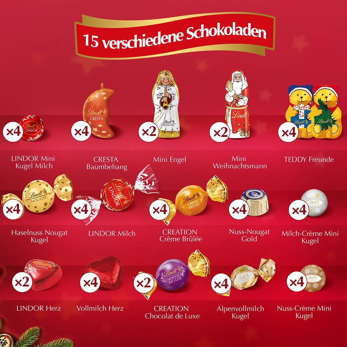 Lindt Pärchen-Adventskalender 505g