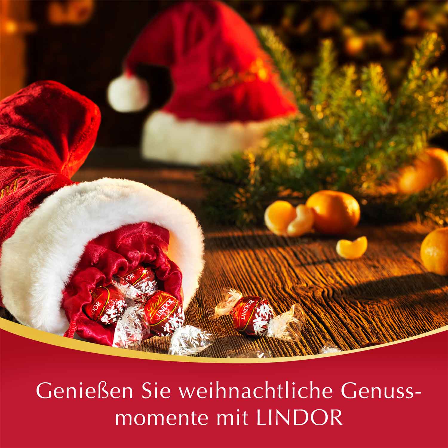 Lindt Lindor Weihnachtsmann-Mütze 175g