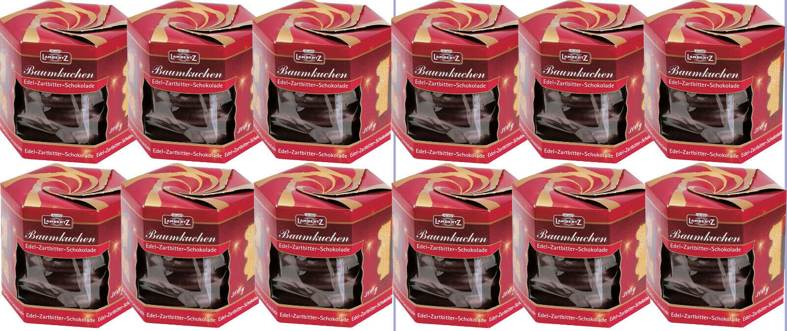 Lambertz 12 x 300gr. Baumkuchen Edel Zartbitter Schokolade MHD: 11/2025