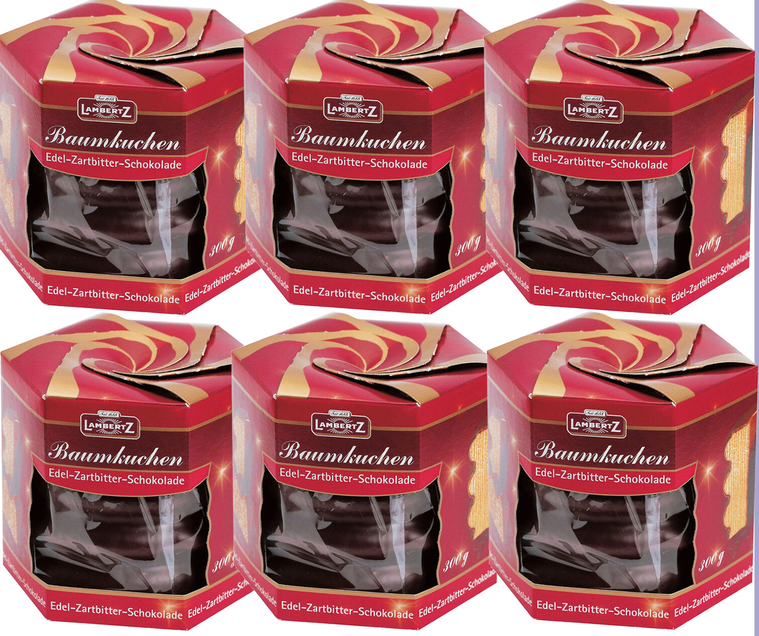 Lambertz 6x 300gr. Baumkuchen Edel Zartbitter Schokolade 1,8 Kg MHD: 11/2025
