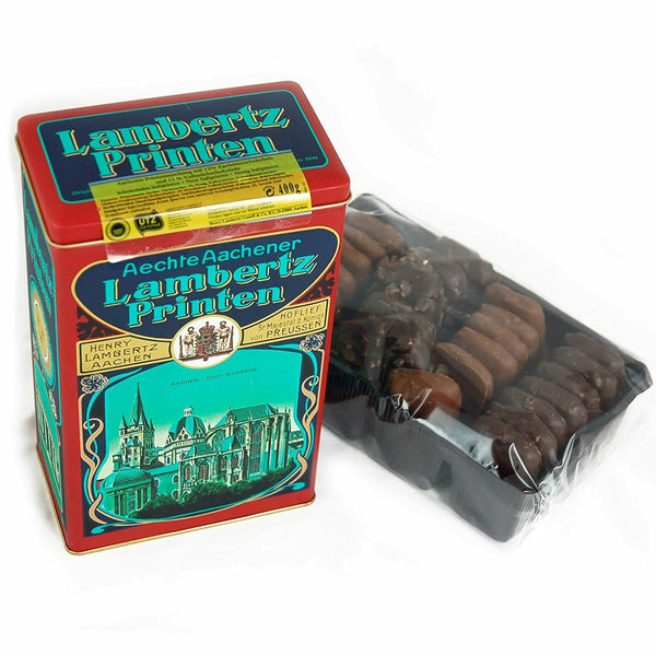 Lambertz 400g Aachener Printen Domansicht in Hoflieferant Dose MHD 30/04/2026