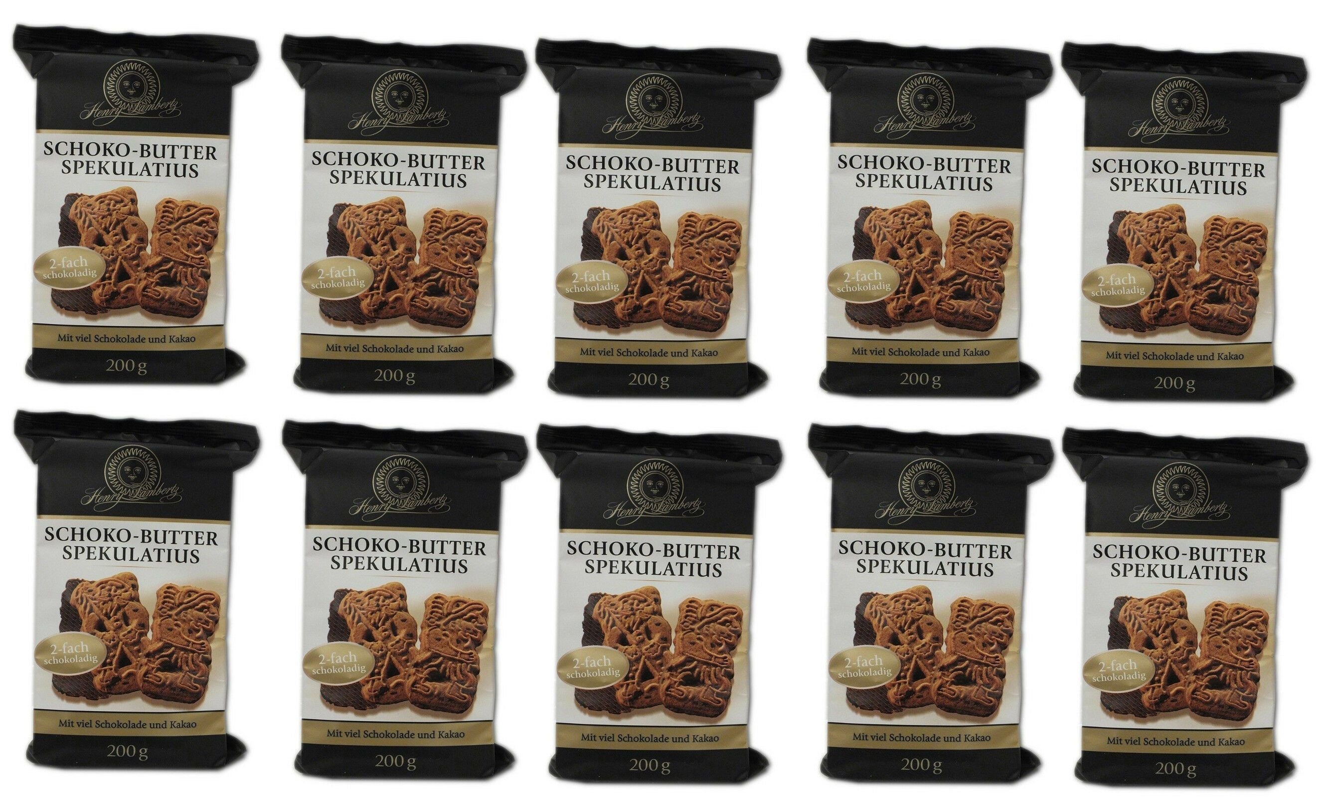 Henry Lambertz 10x 200gr Schoko Spekulatius Traditionell extra dünn gebacken MHD: 4/2026