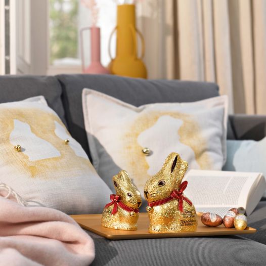 goldige Hasenkissen - original DIY Anleitung von Lindt