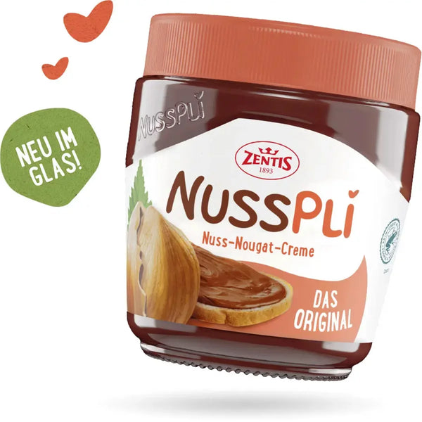 6x Nusspli - Das Original | Nuss Nougat Creme | Zentis (400g Glas)