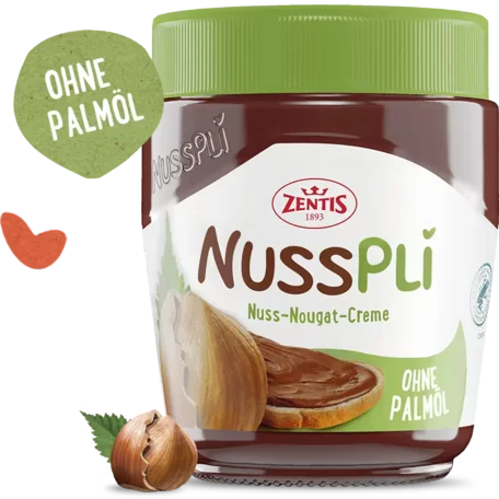 6x Nusspli - OHNE Palmöl | Nuss Nougat Creme | Zentis (300g Glas)