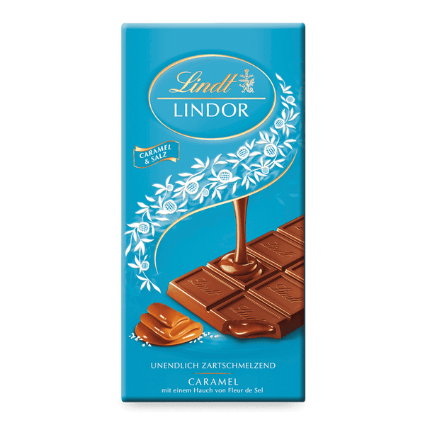 Lindt Lindor Caramel & Salz Vollmilch Tafel 100g