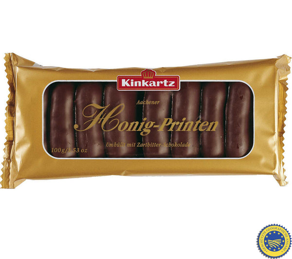 Kinkartz 1x 100gr Aachener Honig-Printen umhüllt 28% Zartbitterschokolade MHD: 30/04/2026