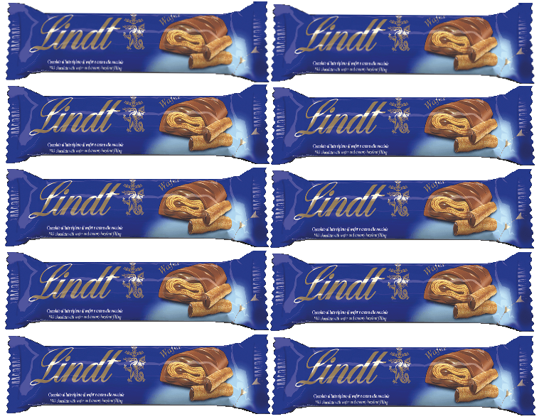 Lindt Wafer Riegel | Knusprige Waffelblätter in zarter Praline-Füllung umhüllt von feiner Vollmilch-Schokolade | 10x 35g
