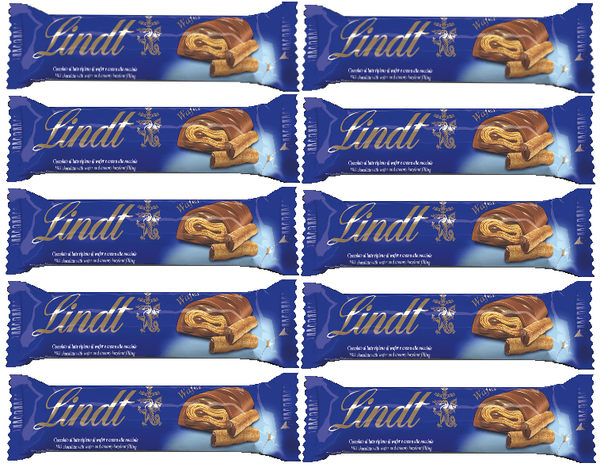 Lindt Wafer Riegel | Knusprige Waffelblätter in zarter Praline-Füllung umhüllt von feiner Vollmilch-Schokolade | 10x 35g