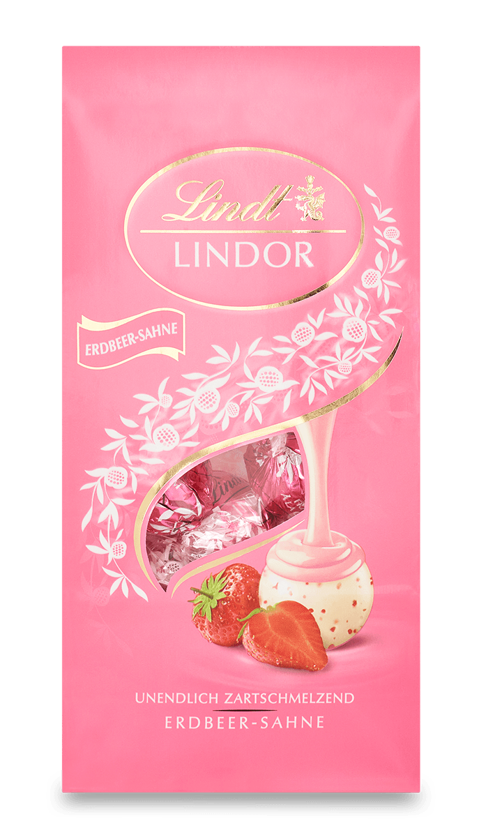 Lindt Lindor Kugeln Erdbeer-Sahne 137g Beutel
