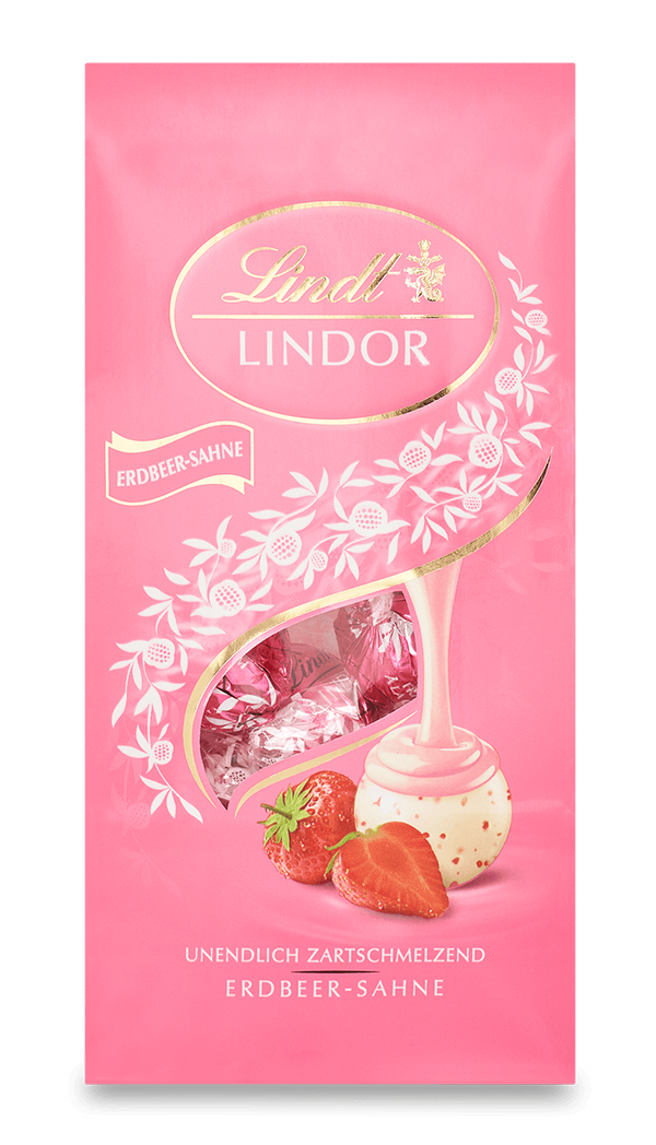 Lindt Lindor Kugeln Erdbeer-Sahne 137g Beutel