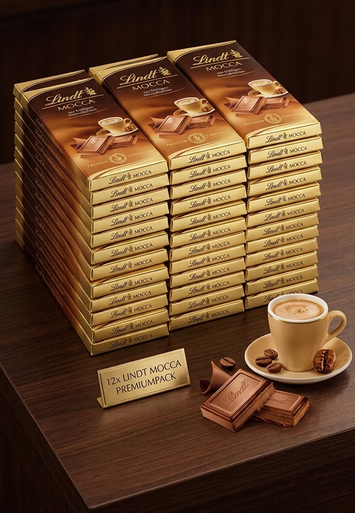 Lindt Mocca Schokolade 12x 100g Tafel Kafeeschokolade 1,2kg KURZES MHD 07/26