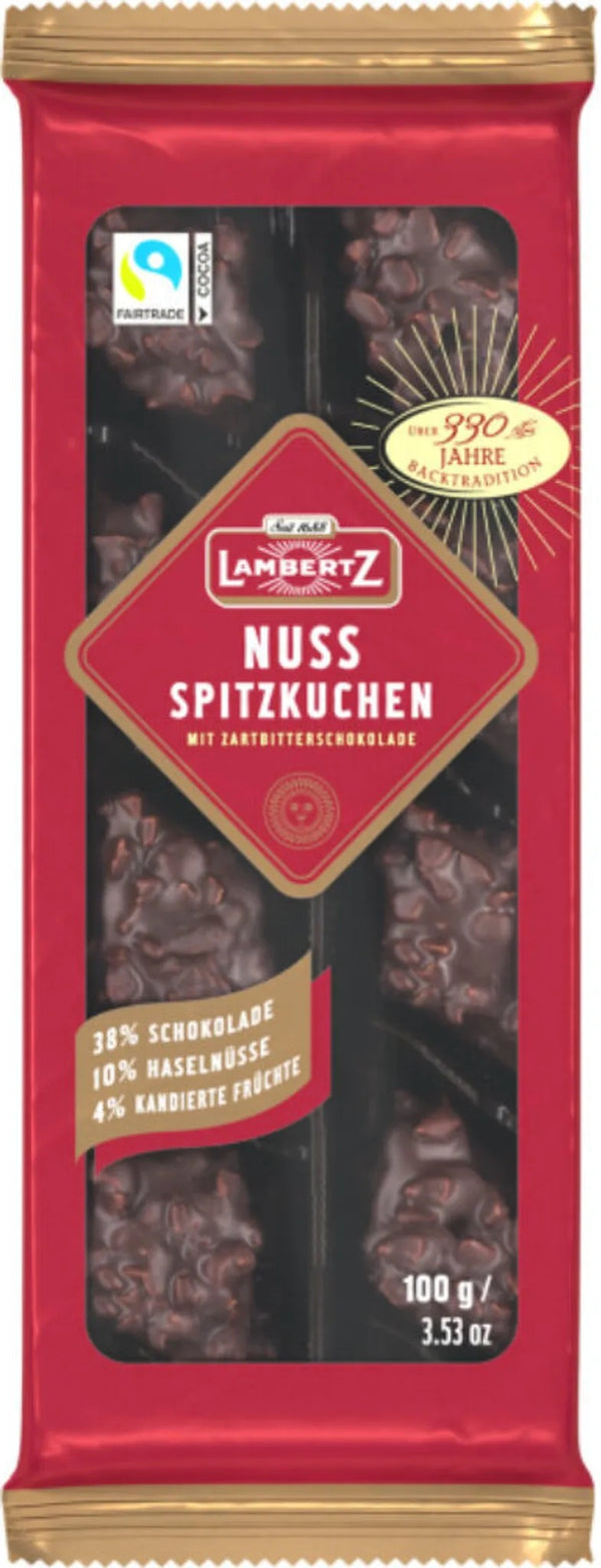 Lambertz NUSS-Spitzkuchen  mit Zartbitter -Schokolade 100g MHD: 04/26
