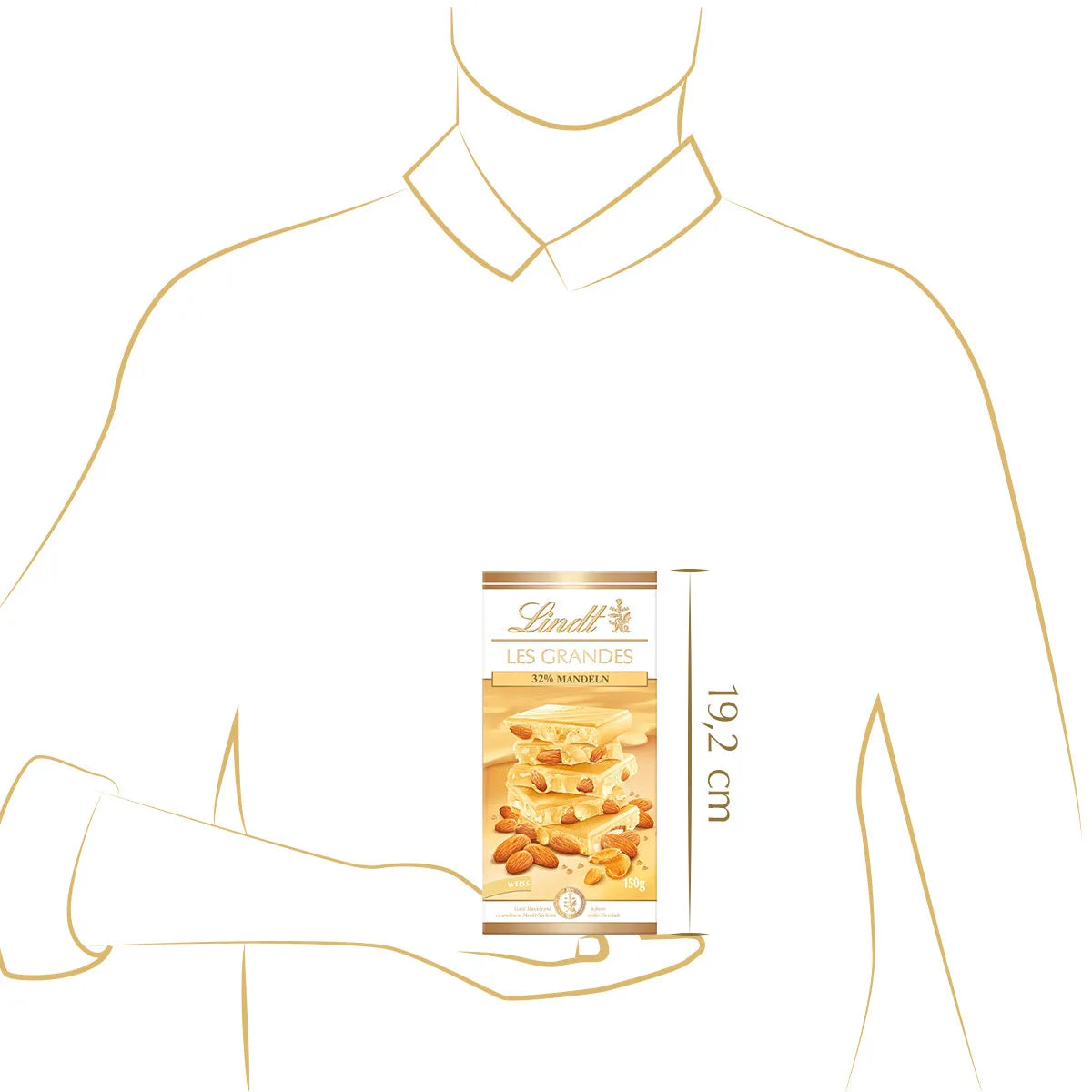Lindt LES GRANDES Mandel Weiß 150g