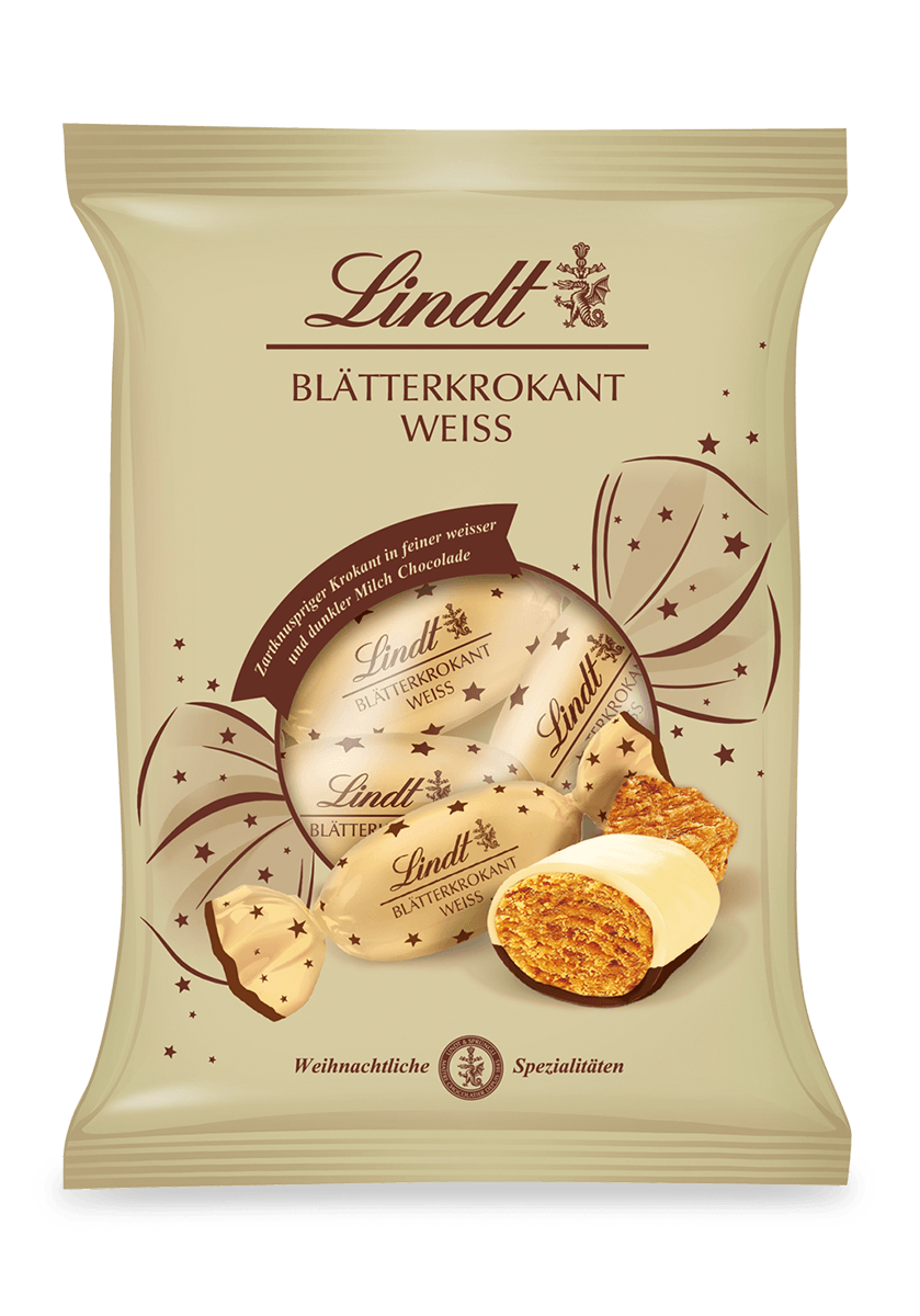 Lindt Blätterkrokant Zapfen Doppeldreh Weiß 90g