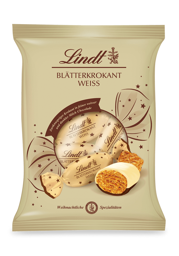 Lindt Blätterkrokant Zapfen Doppeldreh Weiß 90g
