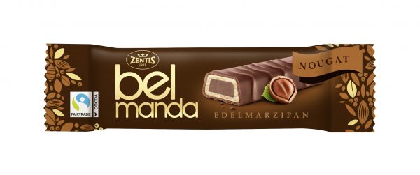Belmanda Nougat Riegel Zentis | Edelmarzipan und zarter Nougat in köstlicher Milchschokolade| 18x 40g Riegel