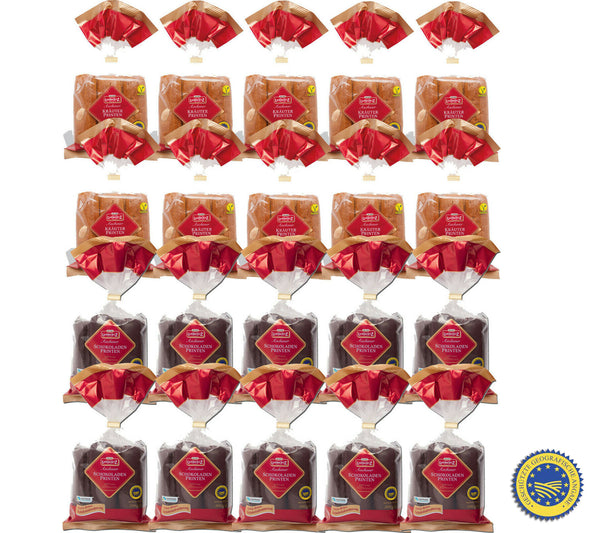 20 x 200gr. LAMBERTZ Aachener Printen (10x Schokoprinten + 10x Kräuterprinten) 4kg |  ggA verifiziert MHD: 30/04/2026
