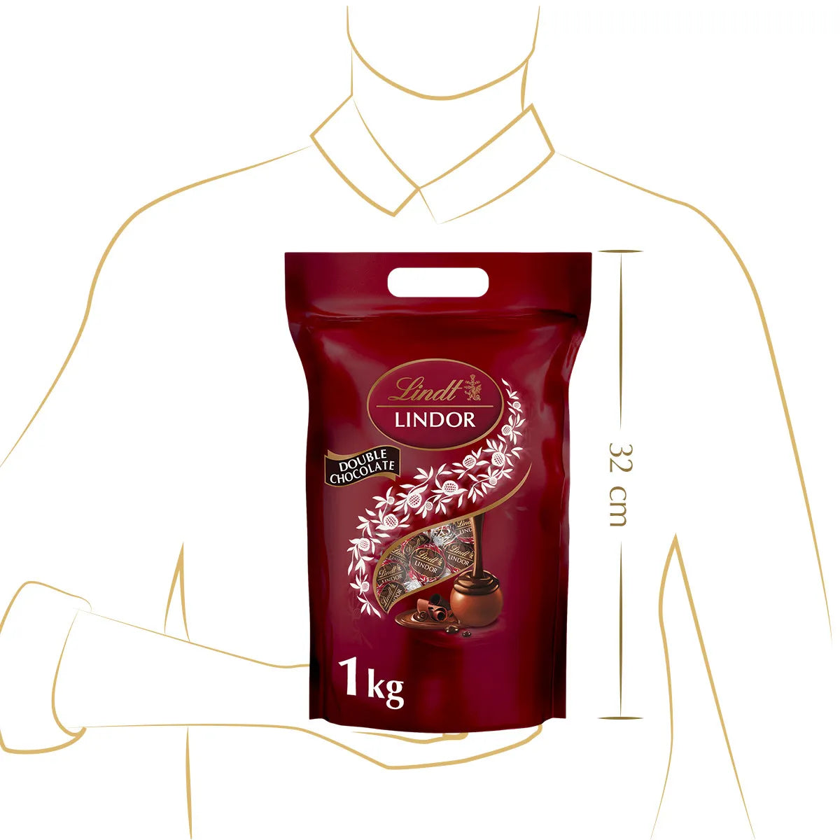 Lindt LINDOR Kugel Beutel Double Chocolate 1kg