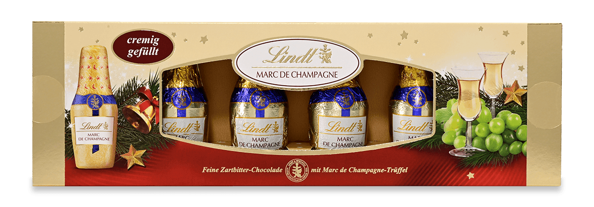 Lindt Alkohol Fläschchen Marc de Champagne 132g