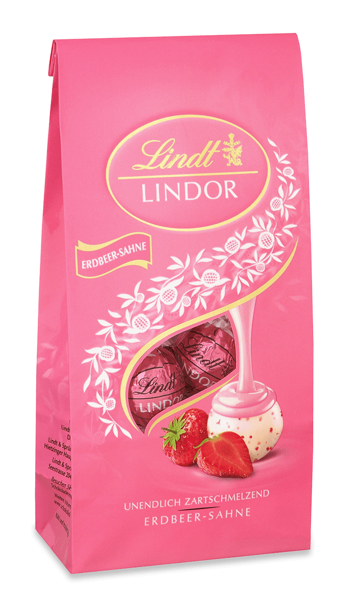 Lindt Lindor Kugeln Erdbeer-Sahne 137g Beutel