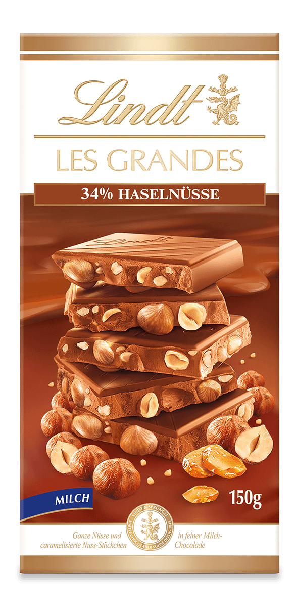 Lindt LES GRANDES Haselnuss Milch 150g