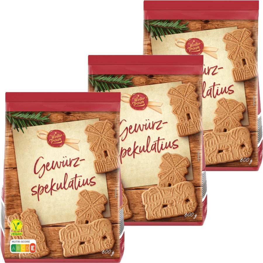 3x600g Gewürzspekulatius | Borggreve - Wintertraum | 1800g