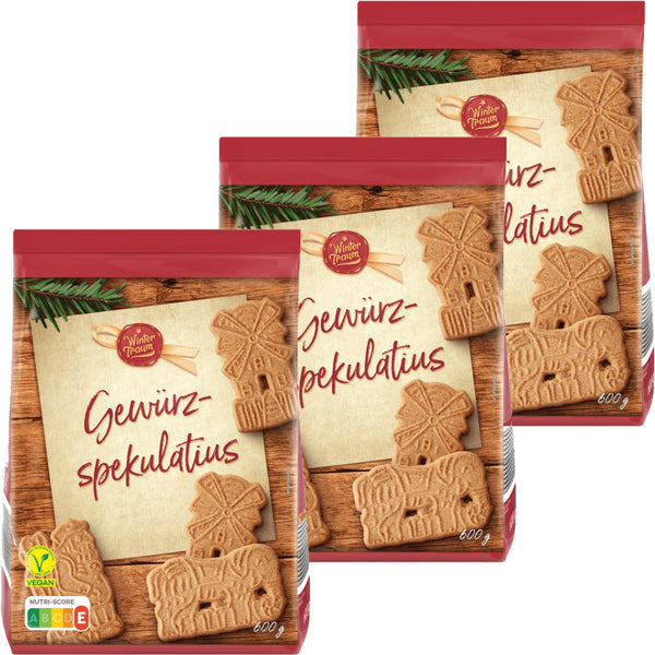 3x600g Gewürzspekulatius | Borggreve - Wintertraum | 1800g
