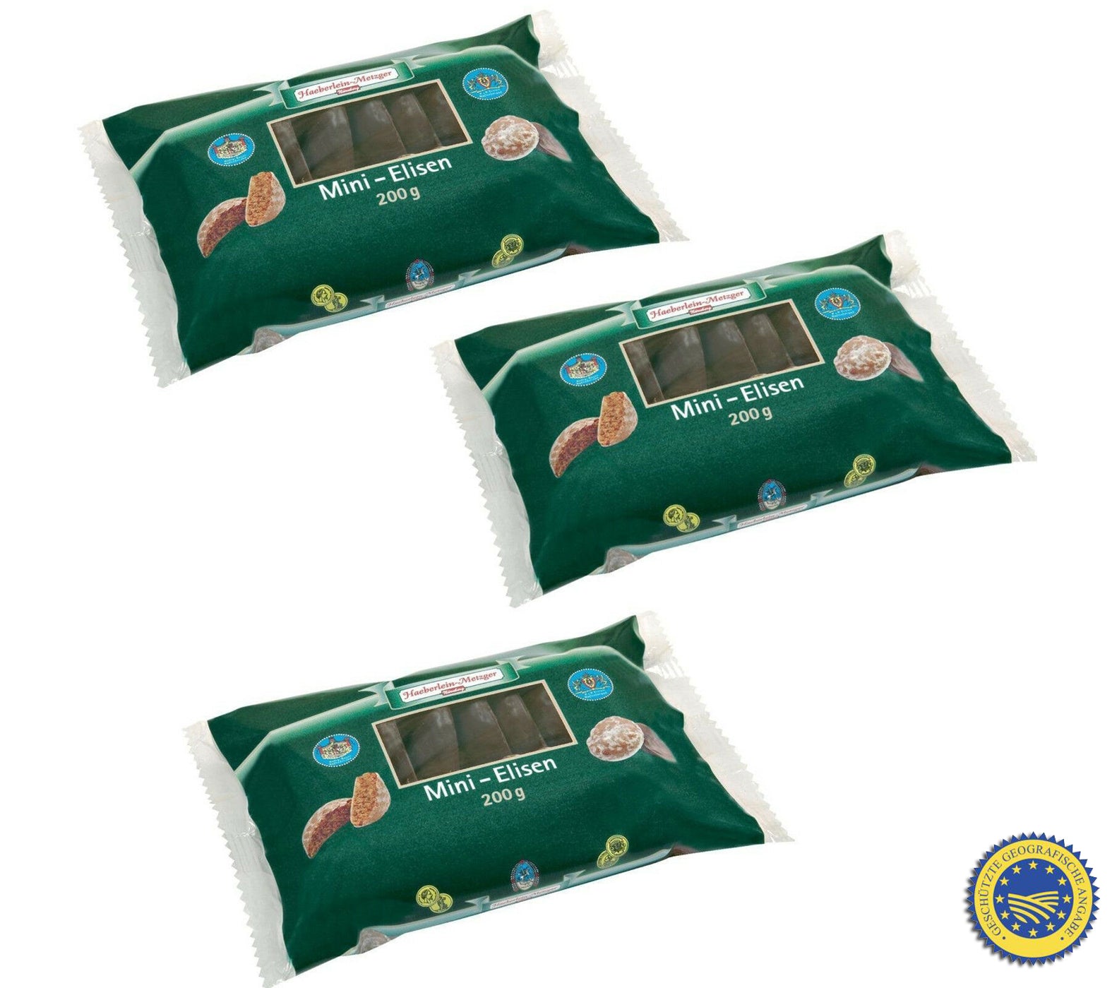 Elisen Oblatenlebkuchen Haeberlein Metzger Mini Elisen schoko & glasiert (3x 200g) MHD: 5/2026