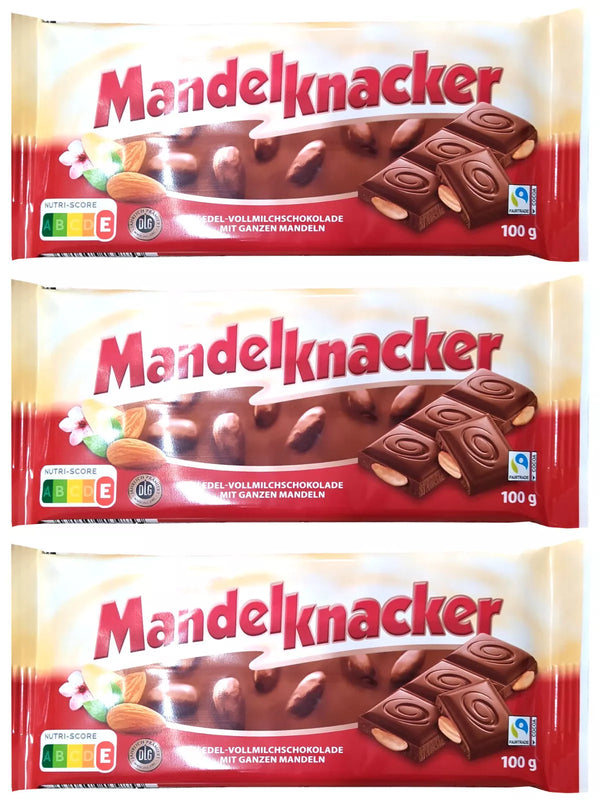 3x 100g Vollmilch Ganze Mandel Choceur Mandelknacker Almond Choclate Schokolade | Mandelknacker | 300g