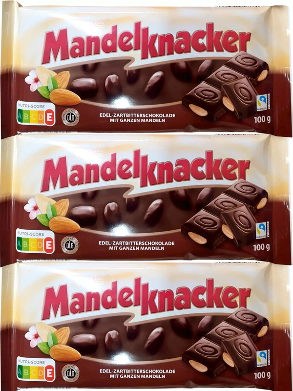 3x 100g Zartbitter Ganze Mandel Choceur Mandelknacker Almond Choclate Schokolade | Mandelknacker | 300g