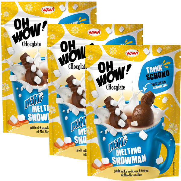 3x WAWI Mini Melting Snowman Karamel | schmilzt in Milch | 3 x 120g