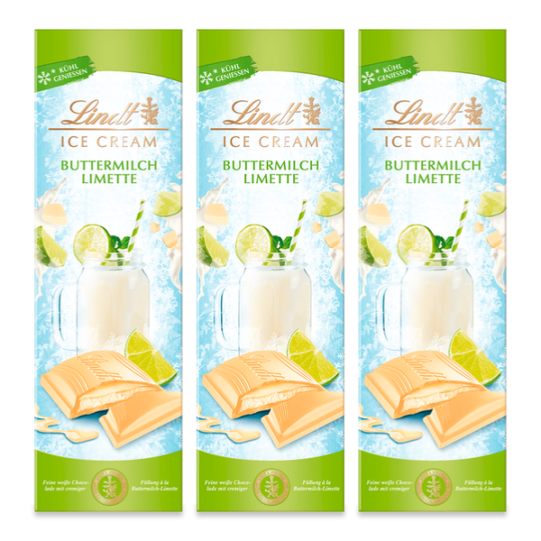 Lindt Sommettafeln Gefüllte weiße Schokolade mit Buttermilch-Limette creme 300g