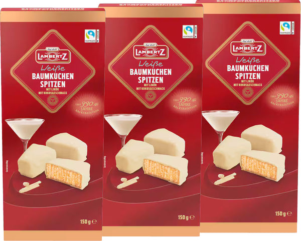 Weisse Baumkuchenspitzen  Kokos Likör in  white Choclate 450g