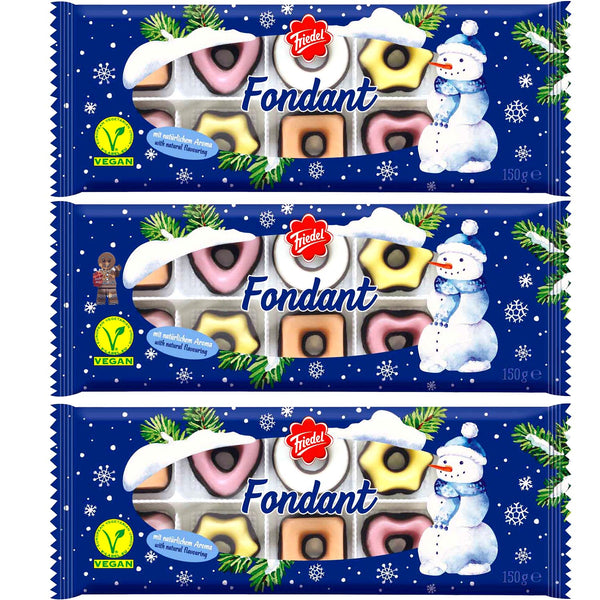 3x Friedel Fondant Creme Spezialitäten Baumbehang à 150g | 450g | VEGAN