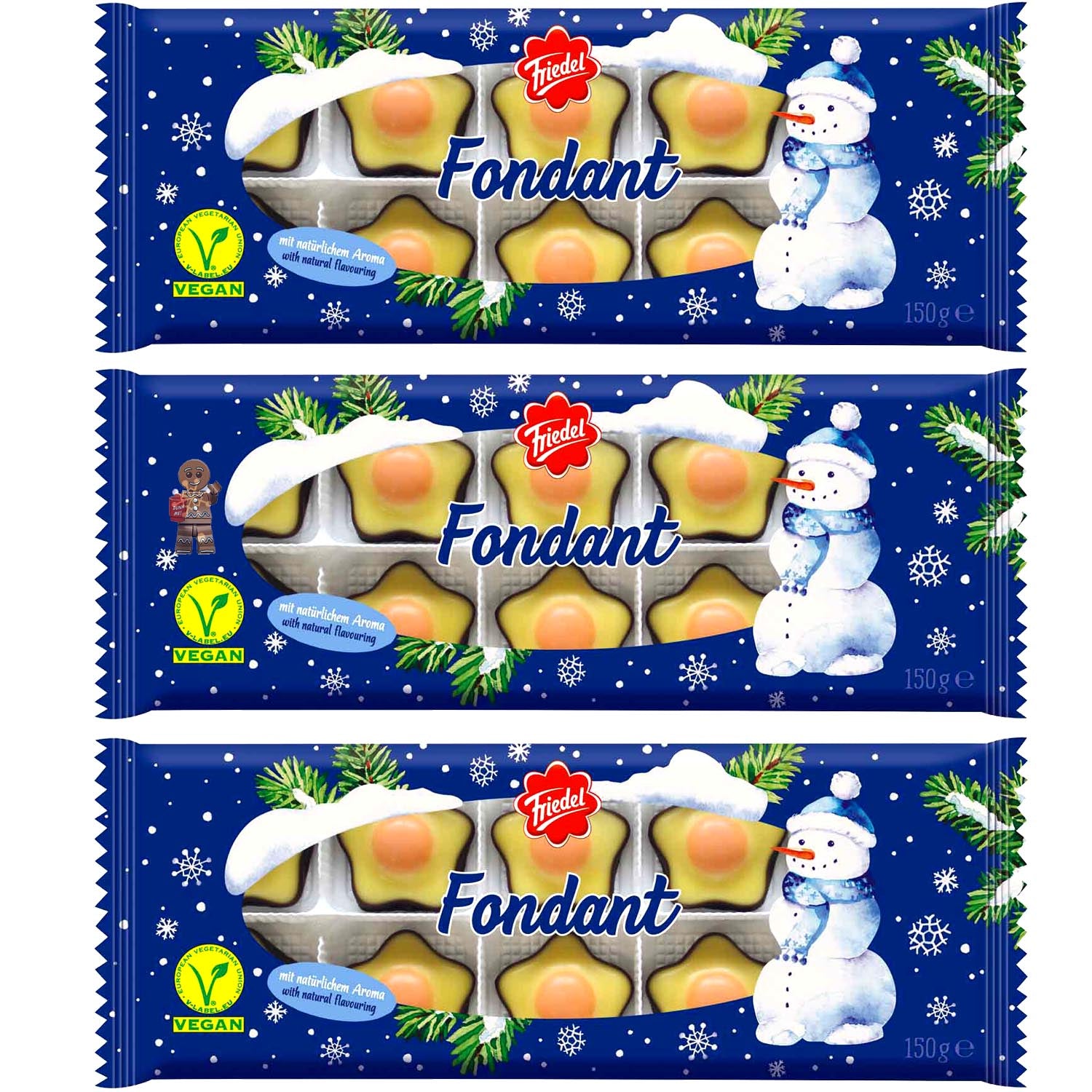 3x Friedel Fondant Spezialitäten Sterne à 150g | 450g | VEGAN