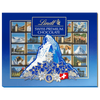 Schweizer Ansichten SOUVENIR 142g Lindt Napolitains 25 Mini Täfelchen Vollmilch als POSTkarte