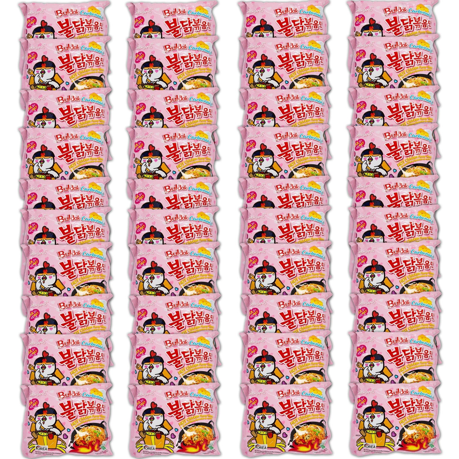 Samyang - 40 x Carbonara Hot Chicken 130 g - Asia Instant Ramen Nudeln Extra Scharf | 8x5er Pack | 5200g