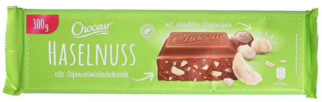 Choceur Haselnuss | Alpenvollmilchschokolade mit ganzen Haselnüssen | 300g Tafel
