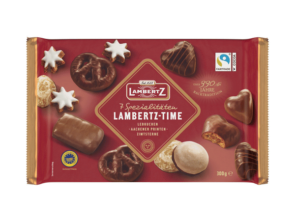 LAMBERTZ - TIME - 7 Spezialitäten  Lebkuchen, Aachener Printen, Zimtsterne 300g