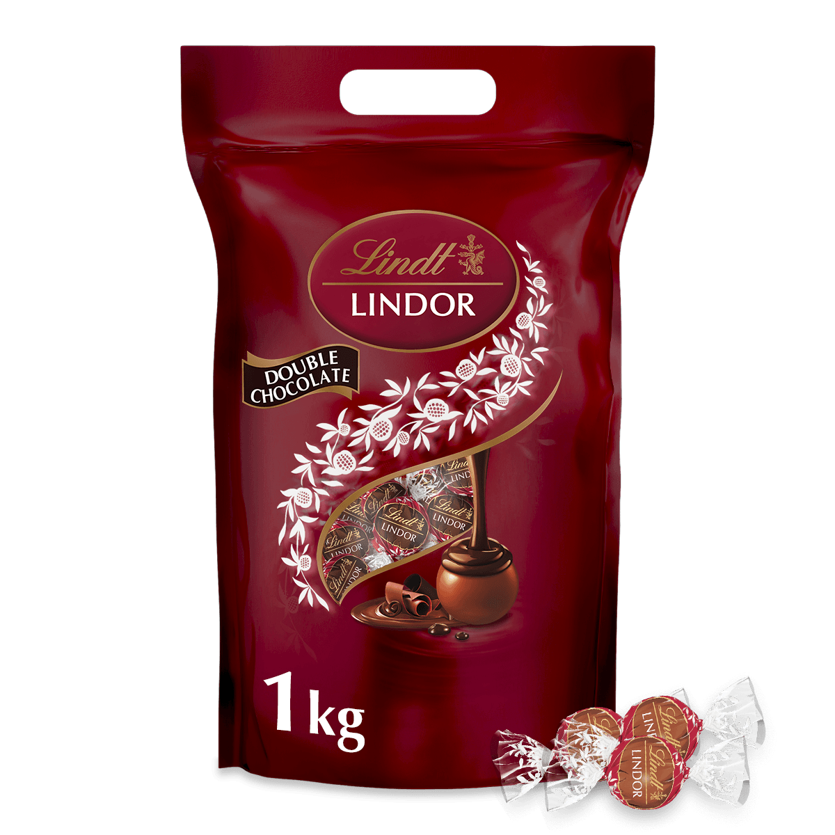 Lindt LINDOR Kugel Beutel Double Chocolate 1kg