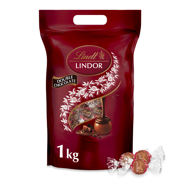 Lindt LINDOR Kugel Beutel Double Chocolate 1kg