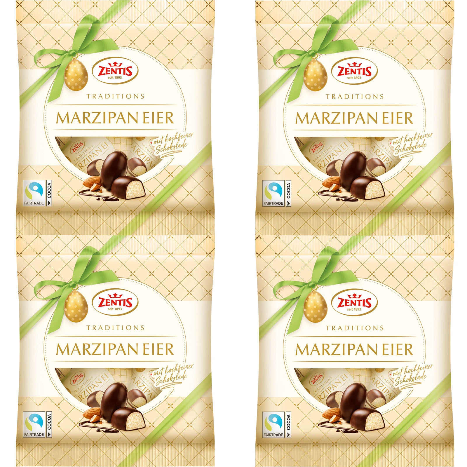4x Zentis Marzipan-Eier 5x20g  | eine 100g Tüte x4 = 400g