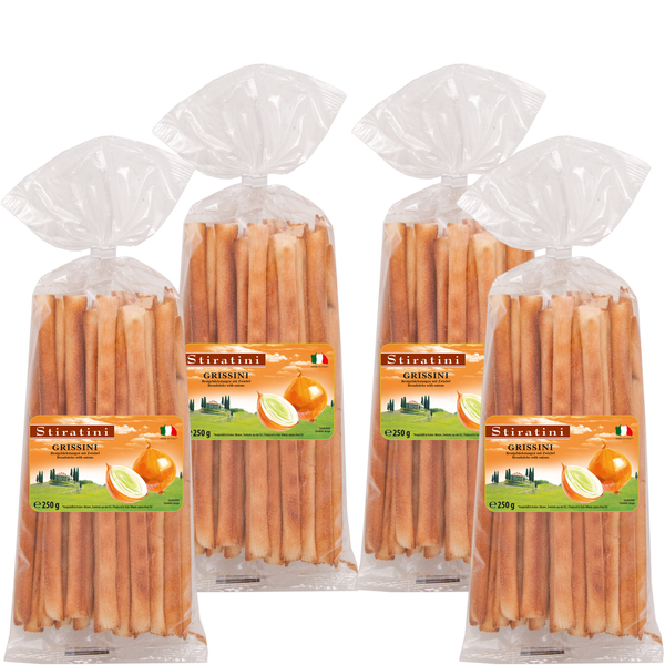Stiratini | Grissini Brotgebäckstangen mit Zwiebel | 4x 250g |  1000g