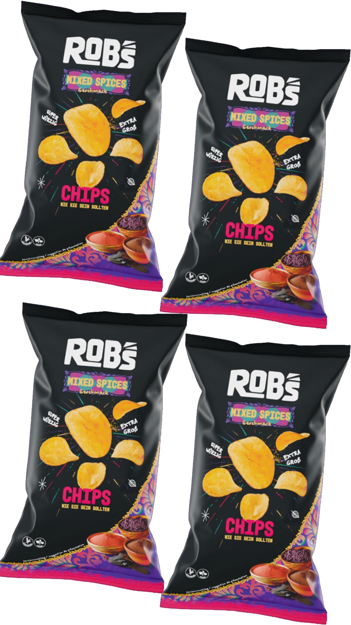 Rob's Chips - nur LIMITIERT erhältlich | Mixed Spices 4x 120g | 480g